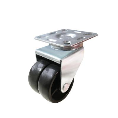 China Wholesale Wear Resistant 3 Inch Light Duty Caster Wheel PU Twin Swivel Caster Wheel Furniture Casters for sale