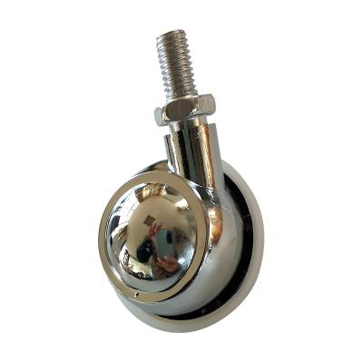 China Other 2021 Thread Zinc Alloy Stem Furniture Bed Caster Wheels Antique Casters Silver Shepherd Ball Caster for sale