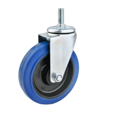 China Customized Wholesale Medium Double Rigid Bearing Black Core Blue Rubber Elastic Wheel for sale