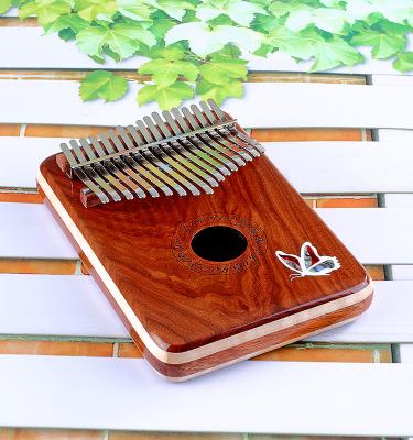 China Good Abrasion Exquisite Precious Red Sandalwood 17 Keys Fine Model Kalimba With Accessories for sale