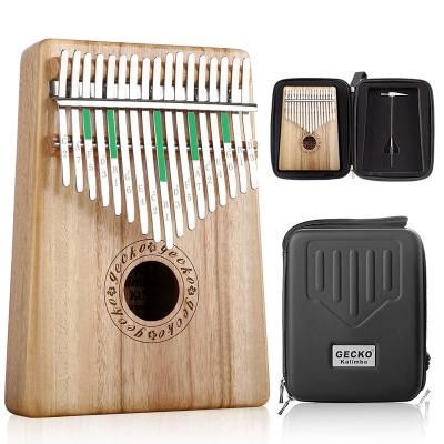 China 17 Inch Exquisite Premium Wood Piano Camphor Kalimba Solid Wood Acoustic Keys for sale