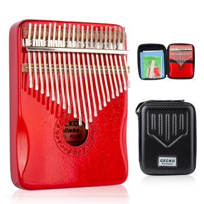 China Exquisite Wholesale Wooden Toy 21 Inch Piano Musical Instrument Key Red Mahogany Kalimba for sale