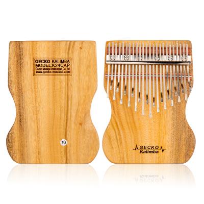 China Mbira 24 Keys Exquisite Imported Kalimba Shell Thumb Finger Solid Wood Hard Piano for sale