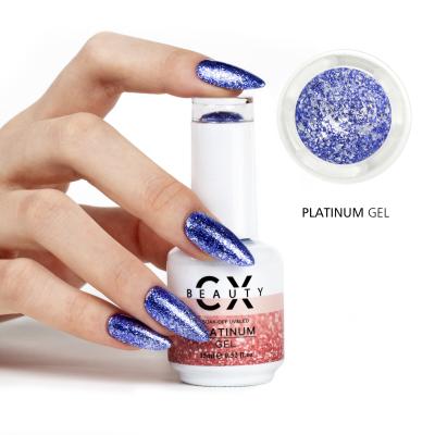 China Natural & OEM Healthy Manufacturer Caixuan Queen Shining Soak Off UV LED Nail Gel Private Label Platinum Gel Polish for sale