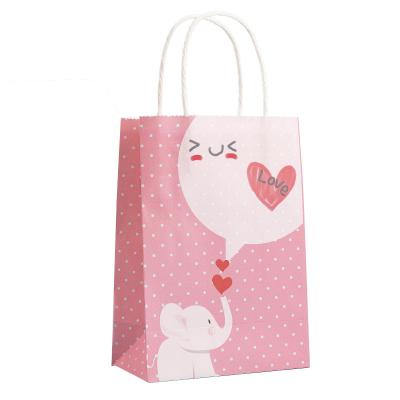 China Recyclable Custom Logo Printed Kraft Paper Bag With Handle Recyclable Gift Packaging Gifting Paper Bag for sale