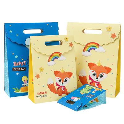 China Recyclable Hot Sale Shopping Paper Bag With Die Cut Handle Gift Packaging Portable Paper Candy Bag for sale