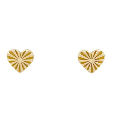 China CLASSIC 18k Gold Plated Etching Heart Stud Earrings Women Summer Jewelry Non Tarnish Waterproof Stainless Steel Circle Earring Popular for sale