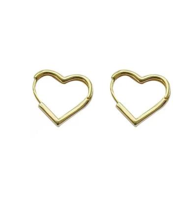 China Wholesale CLASSIC Cute Women Girls Non Tarnish Gold Love Heart Hoop Earrings Stainless Steel Small Minimalist Hoops Huggie Hoop Earrings for sale