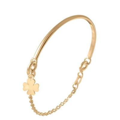 China Fashion clover jewelry CLASSIC quality 18k gold plated hot sale 4 clover leaf charm stainless steel chain bracelet women jewelry for sale