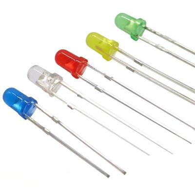 China Wide Range F5mm F3mm Dome LED Diode With Red, Blue, Green, Orange And Yellow Colored Lens for sale