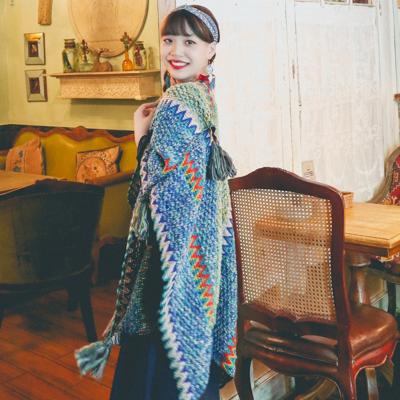 China Long Fashion Autumn Winter Retro Knit Shawl Scarf Women Soft Travel Warm Neck Scarves Custom for sale