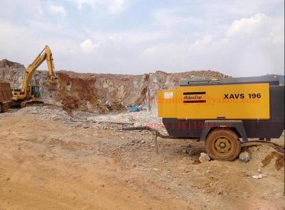 China Compressores de ar portáteis de Copco do atlas do parafuso para o sopro da rocha/perfuração da construção à venda