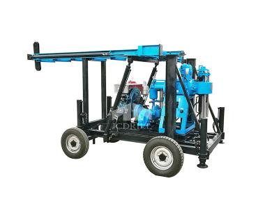 China Light Weight 200m Water Well Drilling Rig Four Wheels Type Mud Pump for sale