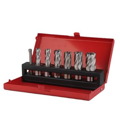 China Metal Drilling Iron Box Broaching Magnetic Hss Cutter Drill Bit Set Combination Annular Drilling For Metal Sheet for sale