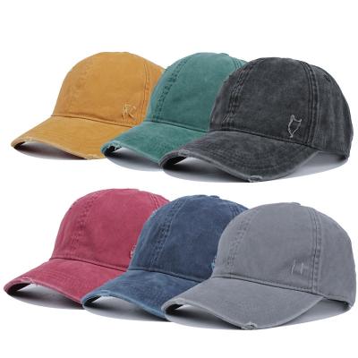 China breathable & Wholesale Headwear Distressed Vintage Hats Acid Waterproof White Wash Vintage Dad Hats Baseball Cap Cotton Cotton Vintage Hats Dad Hats for sale