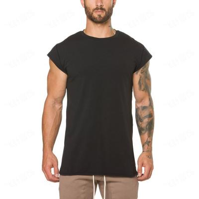 China 2022 New Muscle Fit T-shirt Men's Simple T Shirt Muscle 95% Breathable High Quality Cotton 5% Empty Elastin Fitted T Shirts Gym Wear for sale