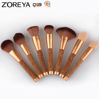 China Angular Blush Multifunctional Rose Gold Oval Human Hair Makeup Brush for sale