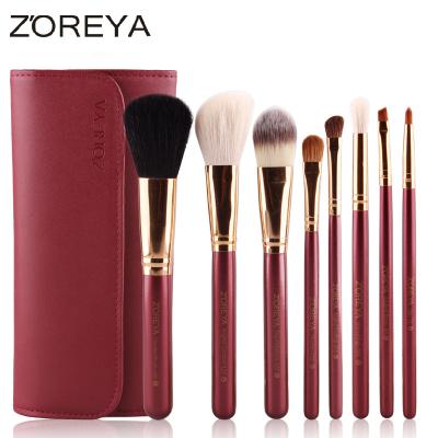 China Angular Blush Zoreya Goat Hair Stock Makeup Wholesale 8pcs Set Brush for sale