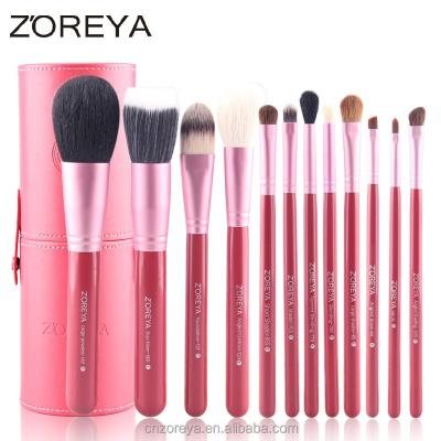 China Angular Blush Z'oreya 12 Pcs/Set Makeup Brush Set With Case Private Logo Professinal Cosmetic Brush Set From Factory for sale