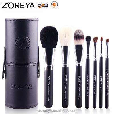 China Z'oreya Brand 7pcs Cosmetic Makeup Set Box Makeup Brush Set With Stand Logo Shape Private Factory for sale