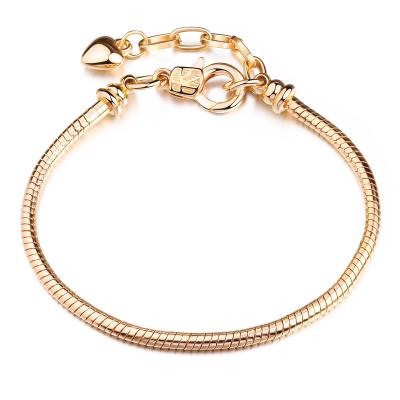 China FASHIONABLE Multiple Patterns European 18K Gold Plated Adjustable Snake Chain Charm Bracelet Simple Diy Charm Bracelet for sale