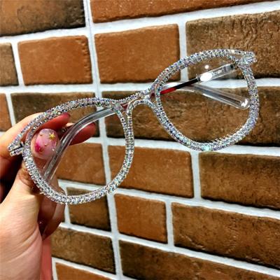 China Fashion Sunglasses 2021 Fashion Diamond-studded Handmade Square Faux Stone Sunglasses Women's Trend Retro Sunglasses for sale