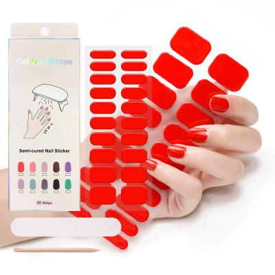 China Wholesale Hot Selling New Styles Eco-friendly Nail Gel Stickers With UV Lamp for sale