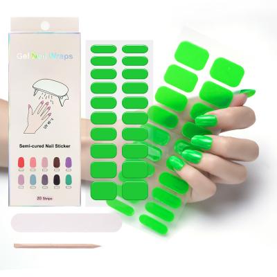 China Hot Selling Eco - Friendly Semicured Gel Strips Semicured Gel Stickers Gel Nail With UV for sale