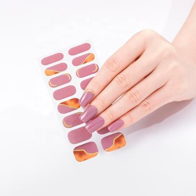 China Easy To Apply And Remove Beauty Custom Nail Decoration French Tips Gel Nail Sticker Cured Non Toxic Customized Gel Nail Sticker for sale