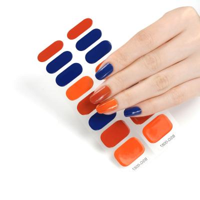 China Hot Selling Waterproof Semi Cured Gel Strips Semi Cured UV Gel Nail Stickers Nail Polish Stickers Gel Nail Sticker for sale