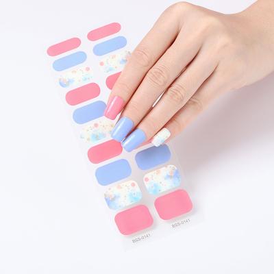 China Easy Apply and Remove Beautysticker Logo Gentle Style Custom Semi Cured Gel Nail Sticker Design Semi Cured Gel Nail Sticker UV Lamp for sale