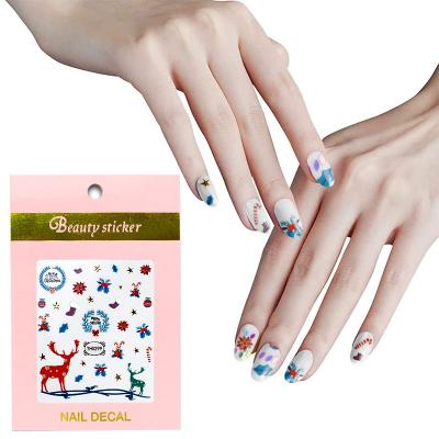 China Easy Apply and Remove Hot Selling Beauty Sticker New Arrival Nail Decal Stickers Christmas Nail Decal for sale