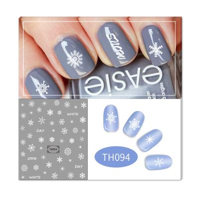 China Easy Apply and Remove 2020 New Design Gold Color Christmas Silver Snowflakes Nail Decals 3d Nail Sticker for sale