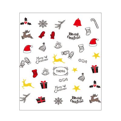 China Easy Apply and Remove Self Adhesive Christmas Holiday Sticker Factory Nail Decals for sale