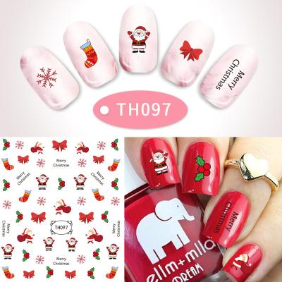 China Easy Apply and Remove New Style Christmas Nail Sticker Nail Decals Wraps Decoration Nail Art Stickers for sale