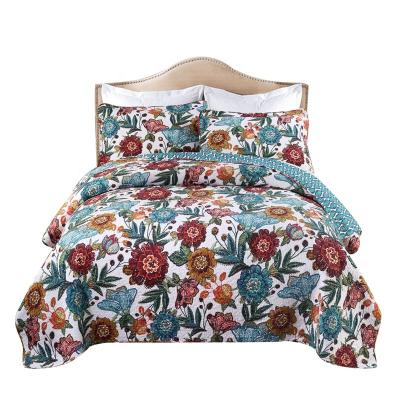 China Nondisposable Bedspreads Cotton Quilted Bedspread Soft Outer Wash For Household Use Three Piece Set for sale