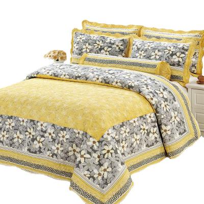 China Nondisposable Pastoral Style Comforter Bedding Cotton Luxury Bedspread Set Bedding Handwork Plain Weave for sale