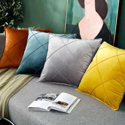 China Solid Color 45*45 Anti-static Soft Pleated Tile Covers Sofa Couch Cushion Case For Bedroom Car Office for sale