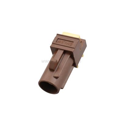 China Automotive Factory Direct F Type RA FAKRA Male Brown Connector For PCB GPS Antenna for sale