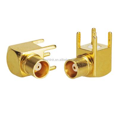 China RF MCX Jack Socket Right Angle Thru Hole PCB Mount Female Connector for sale