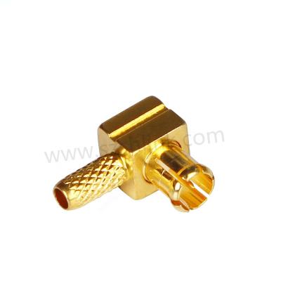 China RF 75 Ohm MCX Jack Right Angle Push-On Connector Crimp / Solder Attachment For RG179 for sale