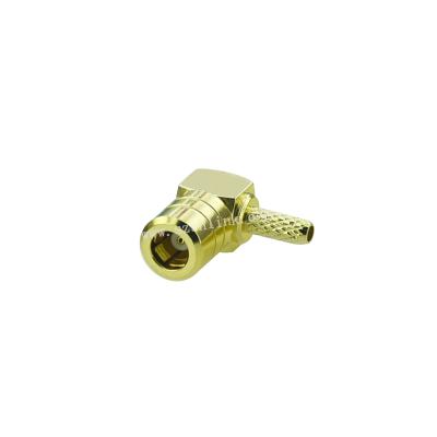 China RF SMB Female Jack Crimp RG316 RG174 RF Cable Right Angle Connector For GPS for sale