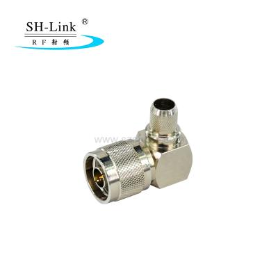 China RF N male right angle crimp rf coaxial connector for rg58 cable for sale