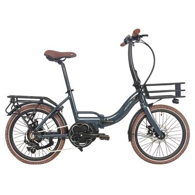 China 2020 latest aluminum alloy hub 250W/36V/9.6AH motor 7 speeds alloy bicycles 20 inch e bike aluminum electric folding frame electric bicycle for sale