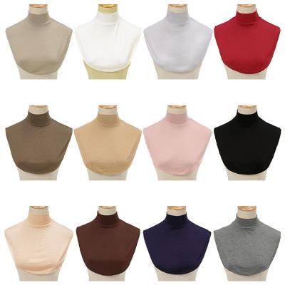 China Detachable New High Quality Muslim Hijab Neck Cover Turtleneck Neck for Women False Shirts Collar Cotton Jersey Plain Fake Collar for sale