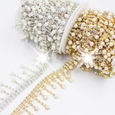 China Shinning Wholesale Rhinestone Chain Trim Fringe Diamond Crystal Trim Claw Chain DIY Craft Sewing Decor for sale