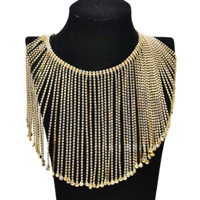 China Shinning In Stock 14cm Long Chain Diamond Crystal Tassel Fringe Trim for sale