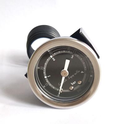 China Iron Shell Capillary Pressure Gauge Coffee Machine Black Panel Used In Coffee Machine for sale