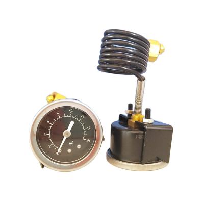 China Iron shell 16bar iron case capillary pressure gauge for milk foaming machine can be customized for sale