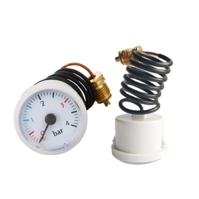 China White Capillary Plastic Shell Capillary Plastic Pressure Gauge With 4 Bar For Wall Hanging Stove for sale